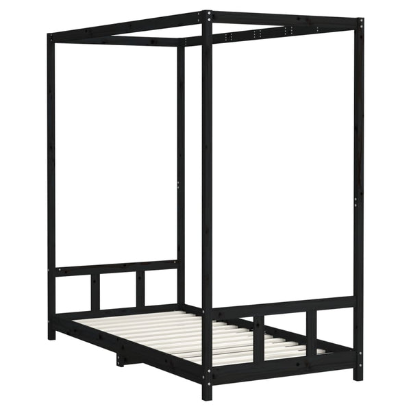 Musta lasten sängynrunko Manolin 90x190cm (mänty)