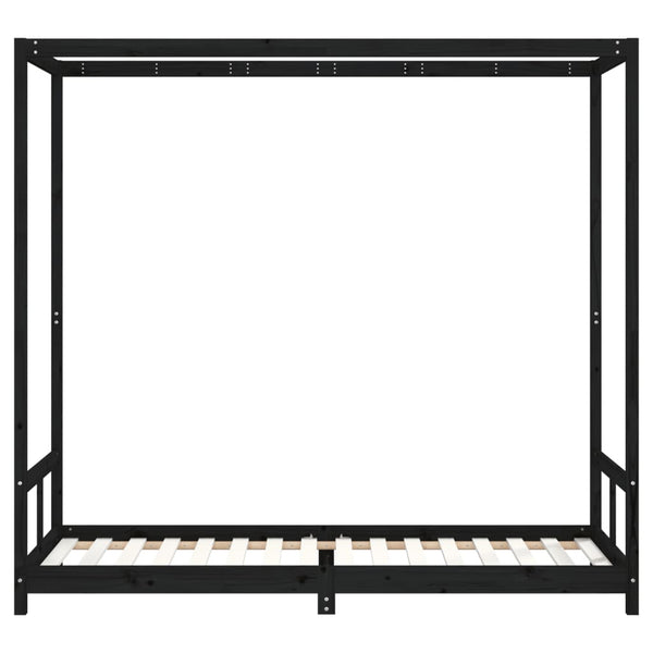 Musta lasten sängynrunko Manolin 80x200cm (mänty)