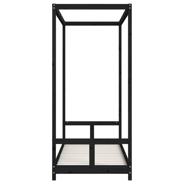 Musta lasten sängynrunko Manolin 80x200cm (mänty)