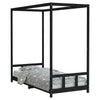 Schwarzes Kinderbettgestell Manolin 90x200cm (Kiefer)