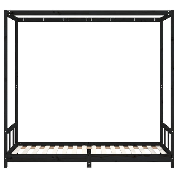 Schwarzes Kinderbettgestell Manolin 90x200cm (Kiefer)