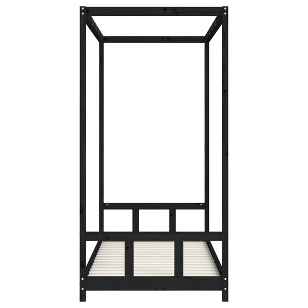 Schwarzes Kinderbettgestell Manolin 90x200cm (Kiefer)