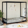Schwarzes Kinderbettgestell Manolin 90x200cm (Kiefer)