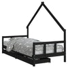 Schwarzes Kinderbettgestell Benedic 90x200cm (Kiefer)