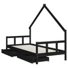 Schwarzes Kinderbettgestell Benedic 90x200cm (Kiefer)