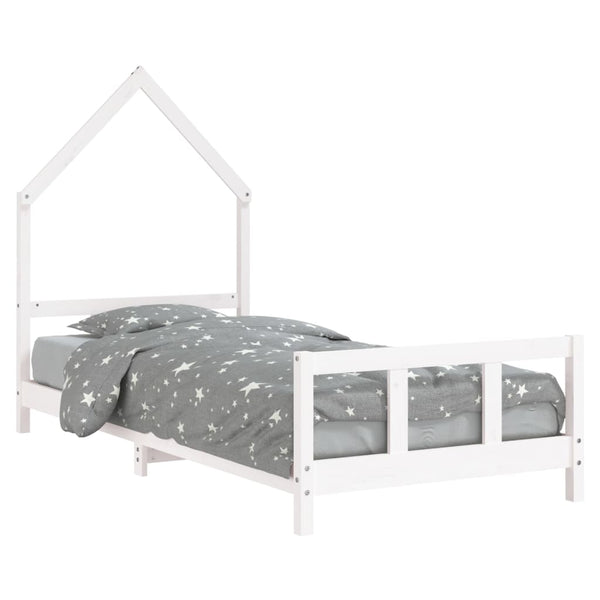 Weißes Kinderbettgestell Natasia 90x190cm (Kiefer)