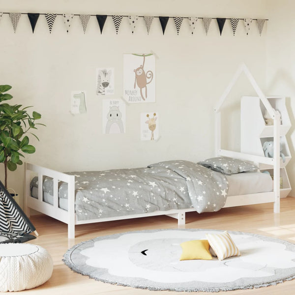 Weißes Kinderbettgestell Natasia 90x190cm (Kiefer)
