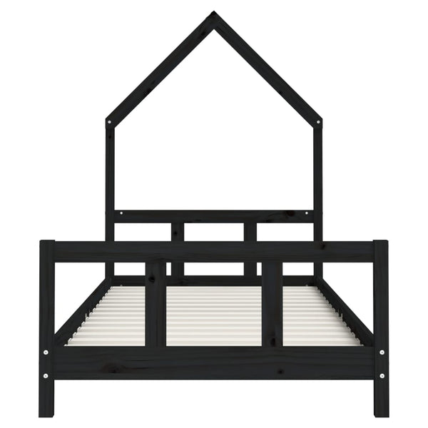 Schwarzer Kinderbettrahmen Natasia 90x190cm (Kiefer)