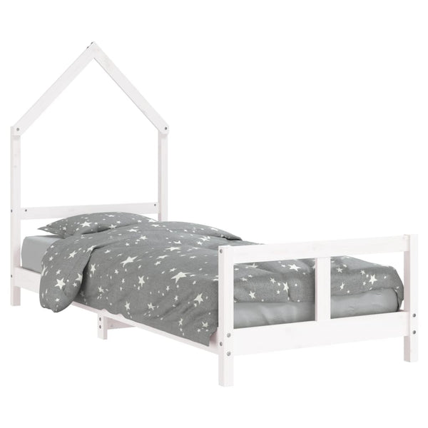 Weißes Kinderbettgestell Natasia 80x200cm (Kiefer)