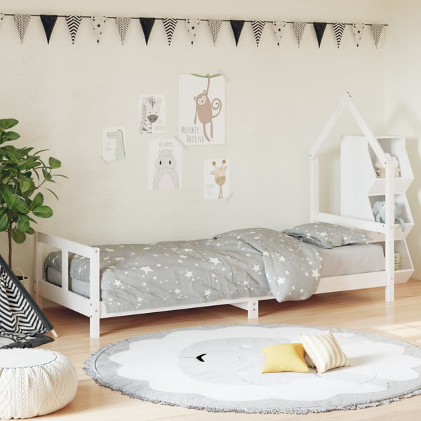 Weißes Kinderbettgestell Natasia 80x200cm (Kiefer)