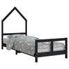 Schwarzer Kinderbettrahmen Natasia 80x200cm (Kiefer)