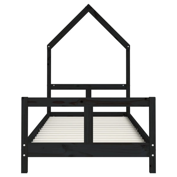Schwarzer Kinderbettrahmen Natasia 80x200cm (Kiefer)