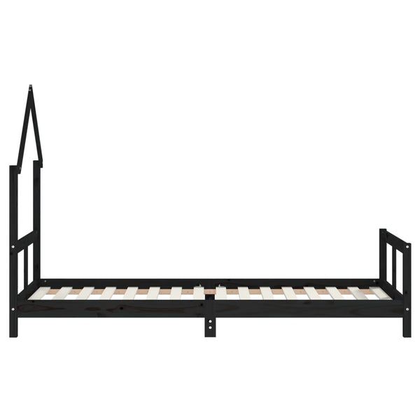 Schwarzer Kinderbettrahmen Natasia 80x200cm (Kiefer)