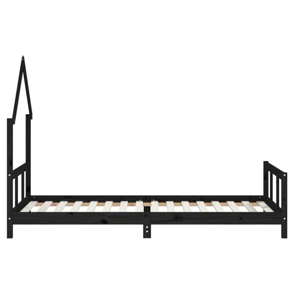 Schwarzes Kinderbettgestell Natasia 90x200cm (Kiefer)
