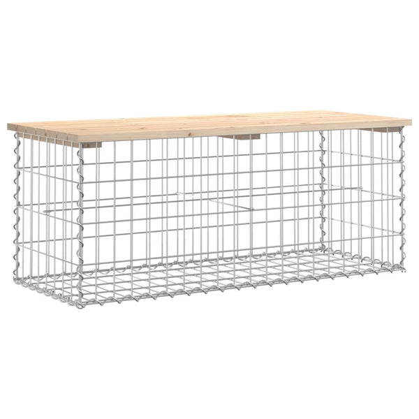 Gartenbank aus Gabionen "Timo" 103x44x42cm (Kiefer)