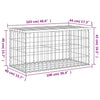 Gartenbank aus Gabionen "Timo" 103x44x42cm (Kiefer)