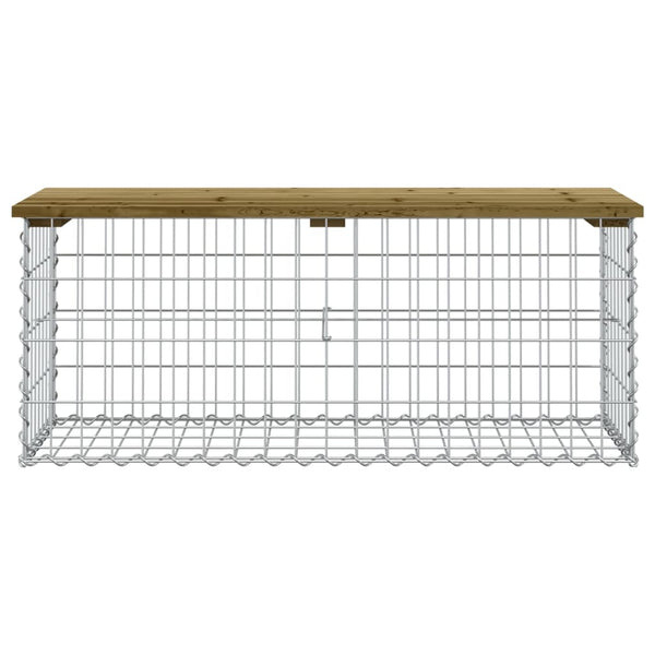 Gartensitzbank imprägniert Gabionen-Stil Timo 103x44x42cm (Kiefer)