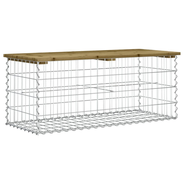 Gartensitzbank imprägniert Gabionen-Stil Timo 103x44x42cm (Kiefer)