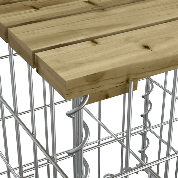 Gartensitzbank imprägniert Gabionen-Stil Timo 103x44x42cm (Kiefer)