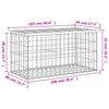 Gartensitzbank imprägniert Gabionen-Stil Timo 103x44x42cm (Kiefer)