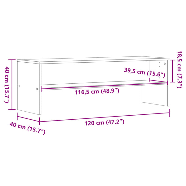 TV-Schrank Kenny aus Räuchereiche 120x40x40cm (Holz)