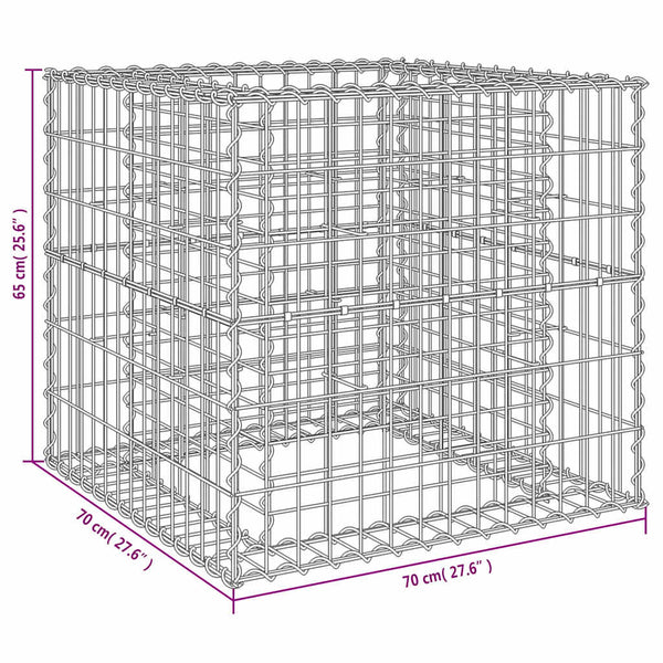 Gabione Giorgina 70x70x65cm (verzinktes Eisen)