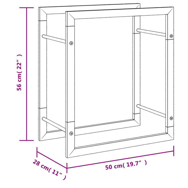 Ruostumaton teräs polttopuuteline Sterling 50x28x56cm