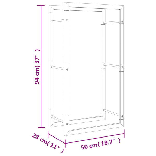 Ruostumaton teräs polttopuuteline Sterling 50x28x94cm