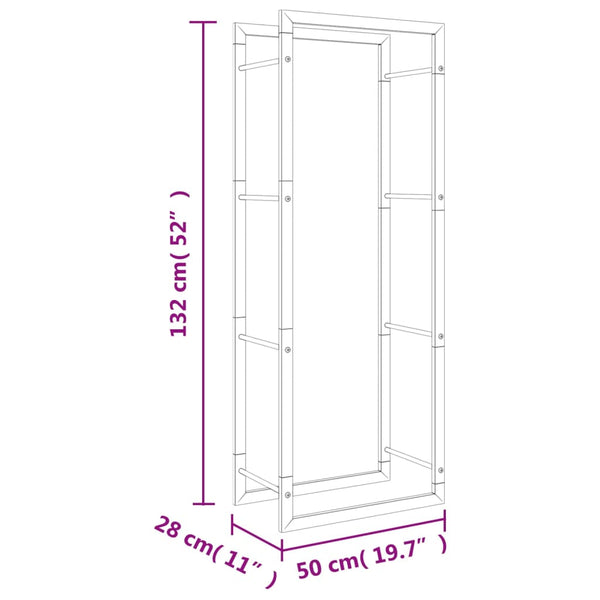 Ruostumaton teräs polttopuuteline Sterling 50x28x132cm
