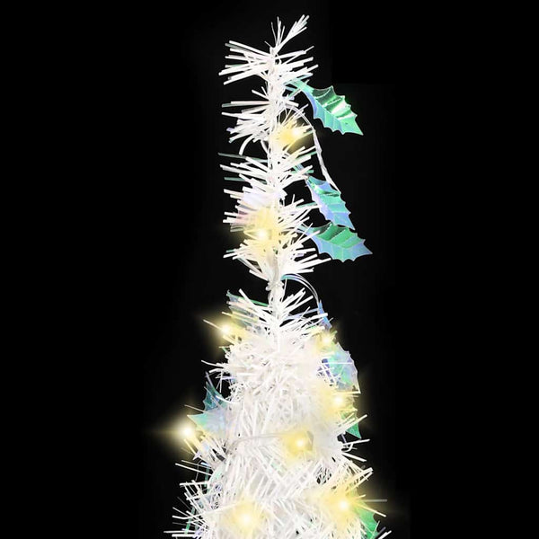 Weißer Pop-up-Kunstweihnachtsbaum Azorica 180cm (150 LED-Lichter)