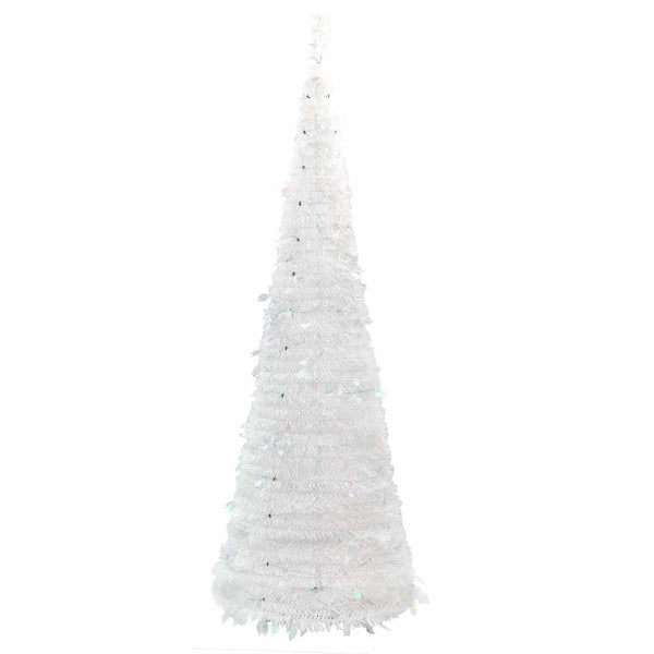 Weißer Pop-up-Kunstweihnachtsbaum Azorica 180cm (150 LED-Lichter)