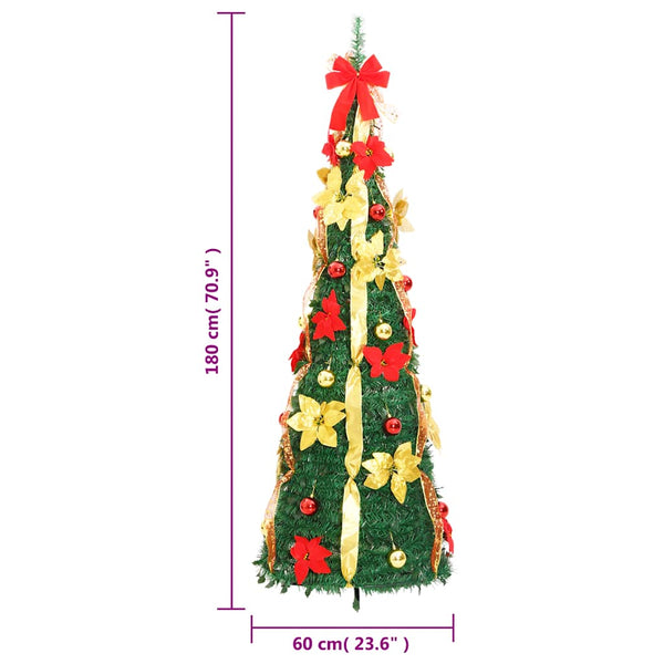 Grüner Pop-up Kunstweihnachtsbaum Adelina 180cm (150 LED-Lichter)
