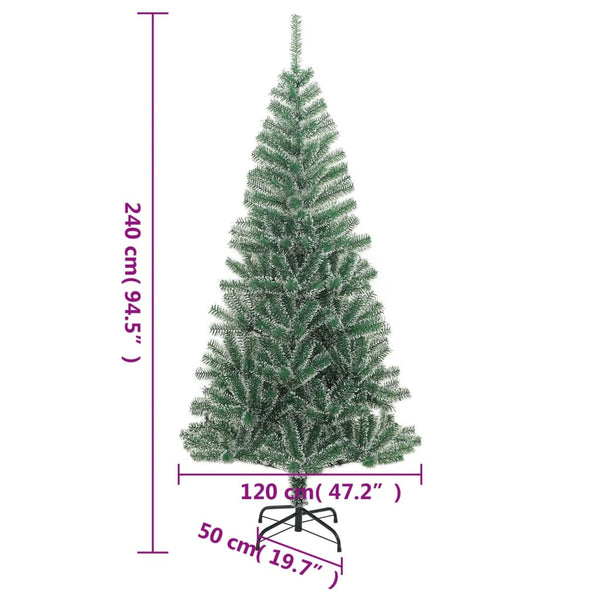 Grüner künstlicher Weihnachtsbaum mit Raureif Russell 240 cm
