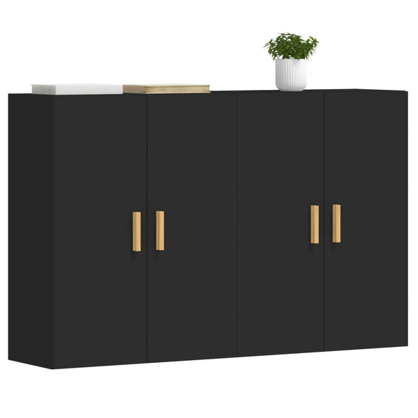 Schwarze Wandschränke Dafina (2 Stk. Holz)