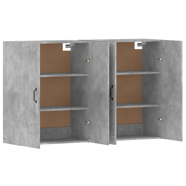 Dafina Hängeschränke, betongrau (2x Holz)