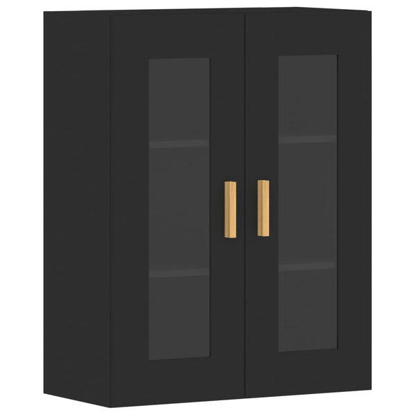 Sybilla schwarze wandmontierte Schränke (2 Stück aus Holz)