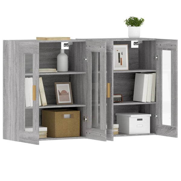 Sybilla-Wandschränke in Grau (2 Stück Sonoma-Holz)