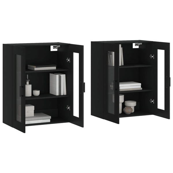Wandschrank Sybilla schwarz (2 Stück, Holz)
