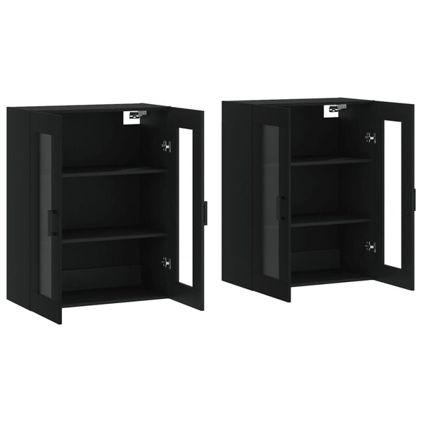 Wandschrank Sybilla schwarz (2 Stück, Holz)