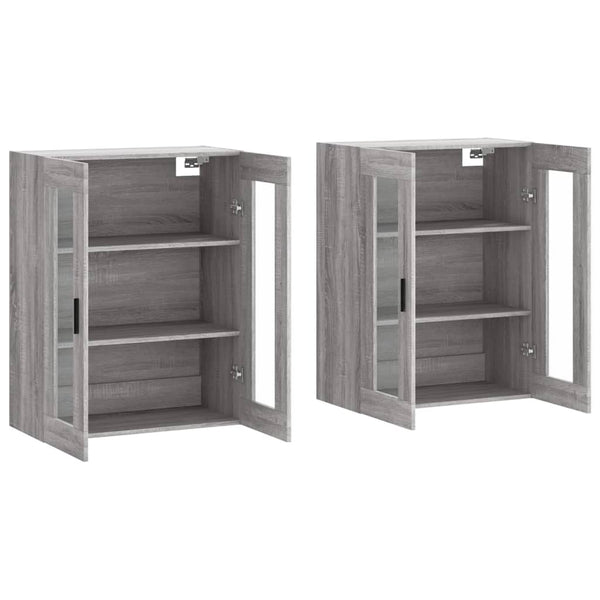 Sybilla graue Hängeschränke (2 Stück aus Sonoma-Holz)