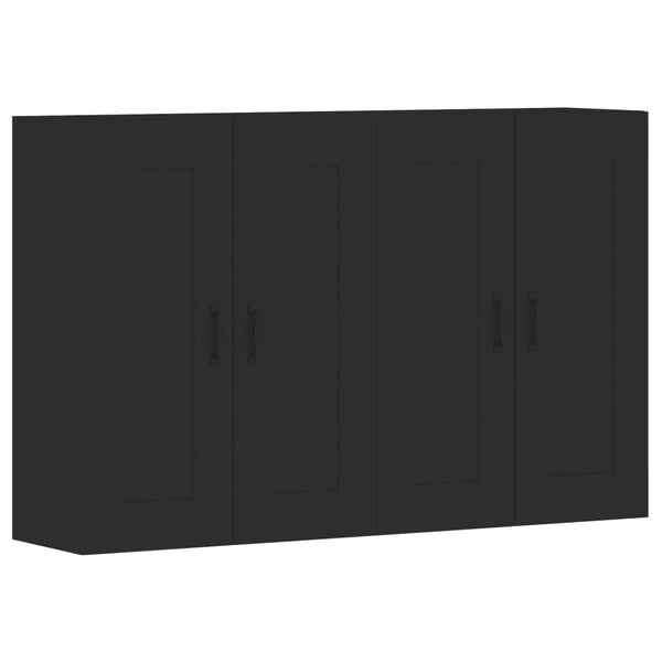 Wandmontierte schwarze Schränke Vicoria (2 Stück Holz)