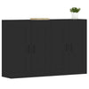 Wandmontierte schwarze Schränke Vicoria (2 Stück Holz)