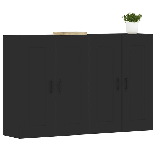 Wandmontierte schwarze Schränke Vicoria (2 Stück Holz)