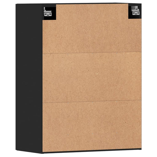 Wandmontierte schwarze Schränke Vicoria (2 Stück Holz)