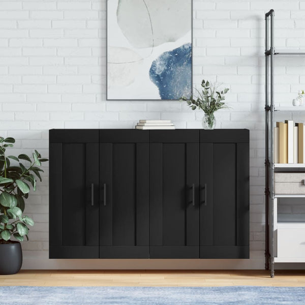 Schwarze Victoria Wandschränke aus Holz (2 Stück)