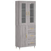 69,5x34x180cm grauer Holzschrank Rivelinio