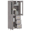 69,5x34x180cm grauer Holzschrank Rivelinio