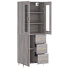 69,5x34x180cm grauer Holzschrank Rivelinio