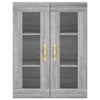 69,5x34x180cm grauer Holzschrank Rivelinio