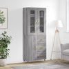 69,5x34x180cm grauer Holzschrank Rivelinio